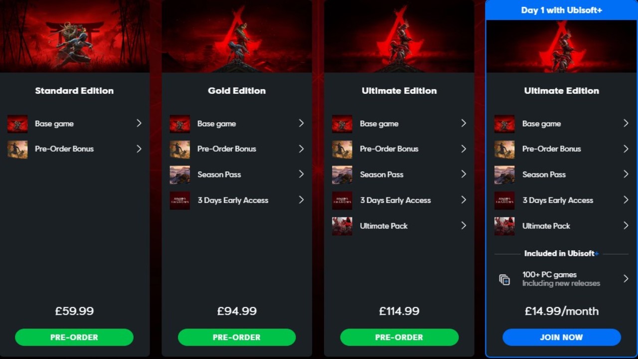 Assassin's Creed Shadows Digital Editions