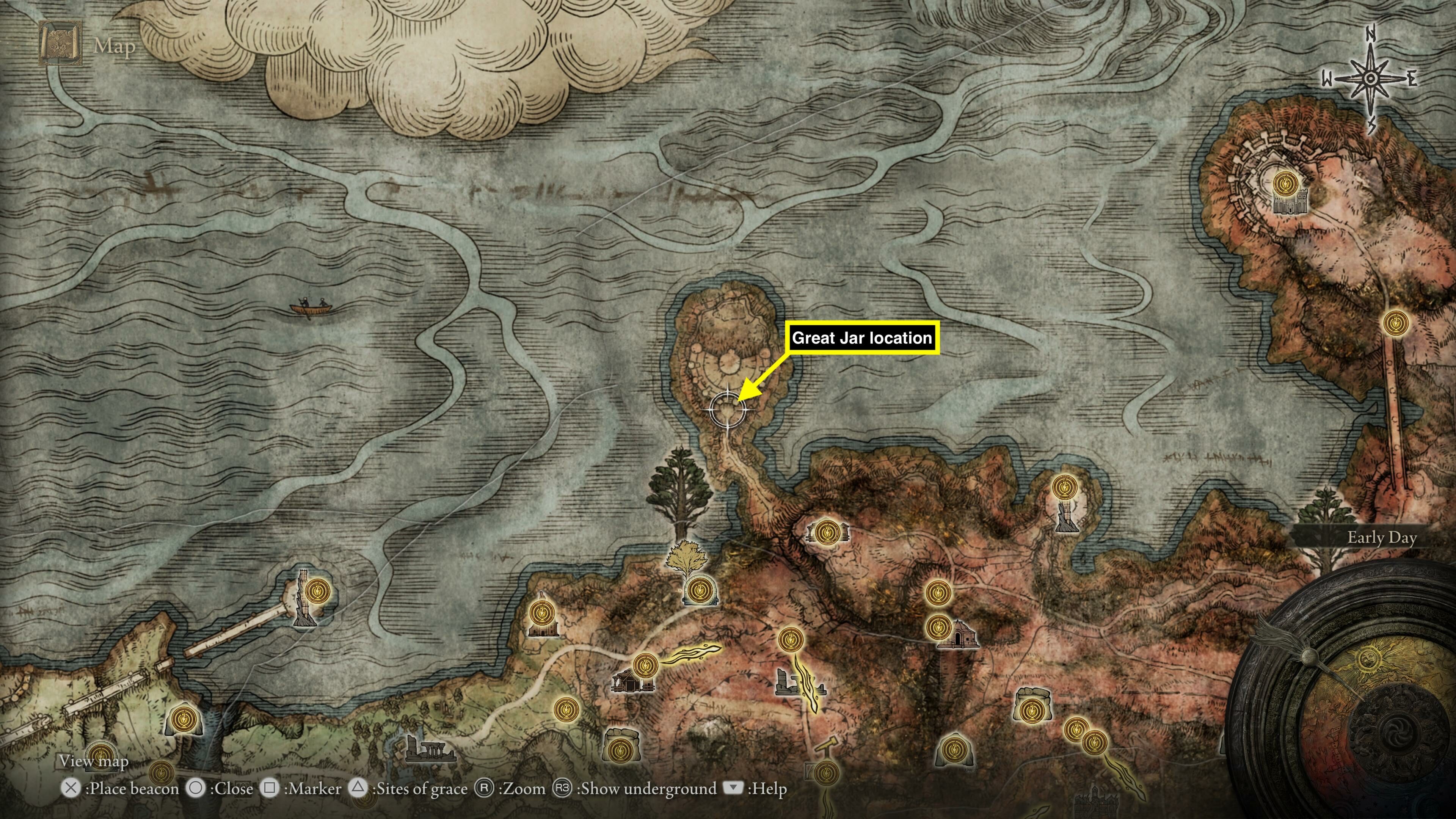 a map from elden ring showing detailed information and locations