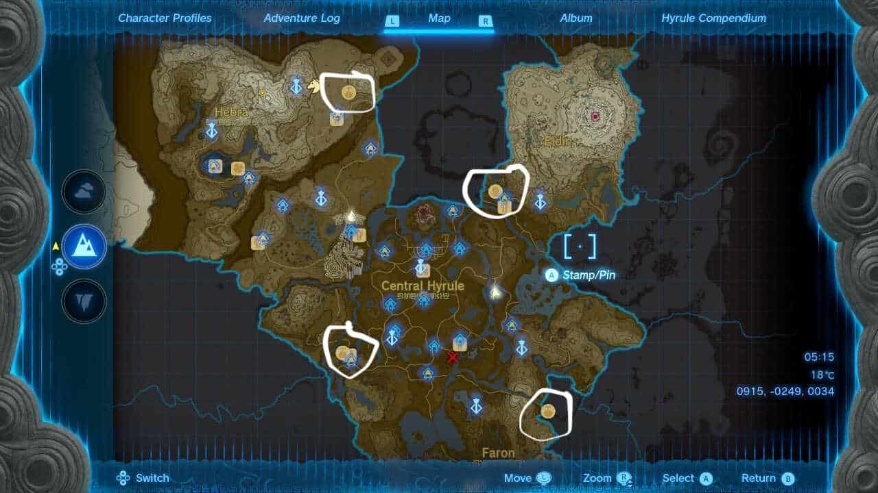 Tears of the Kingdom Great Fairy locations on map of Hyrule.
