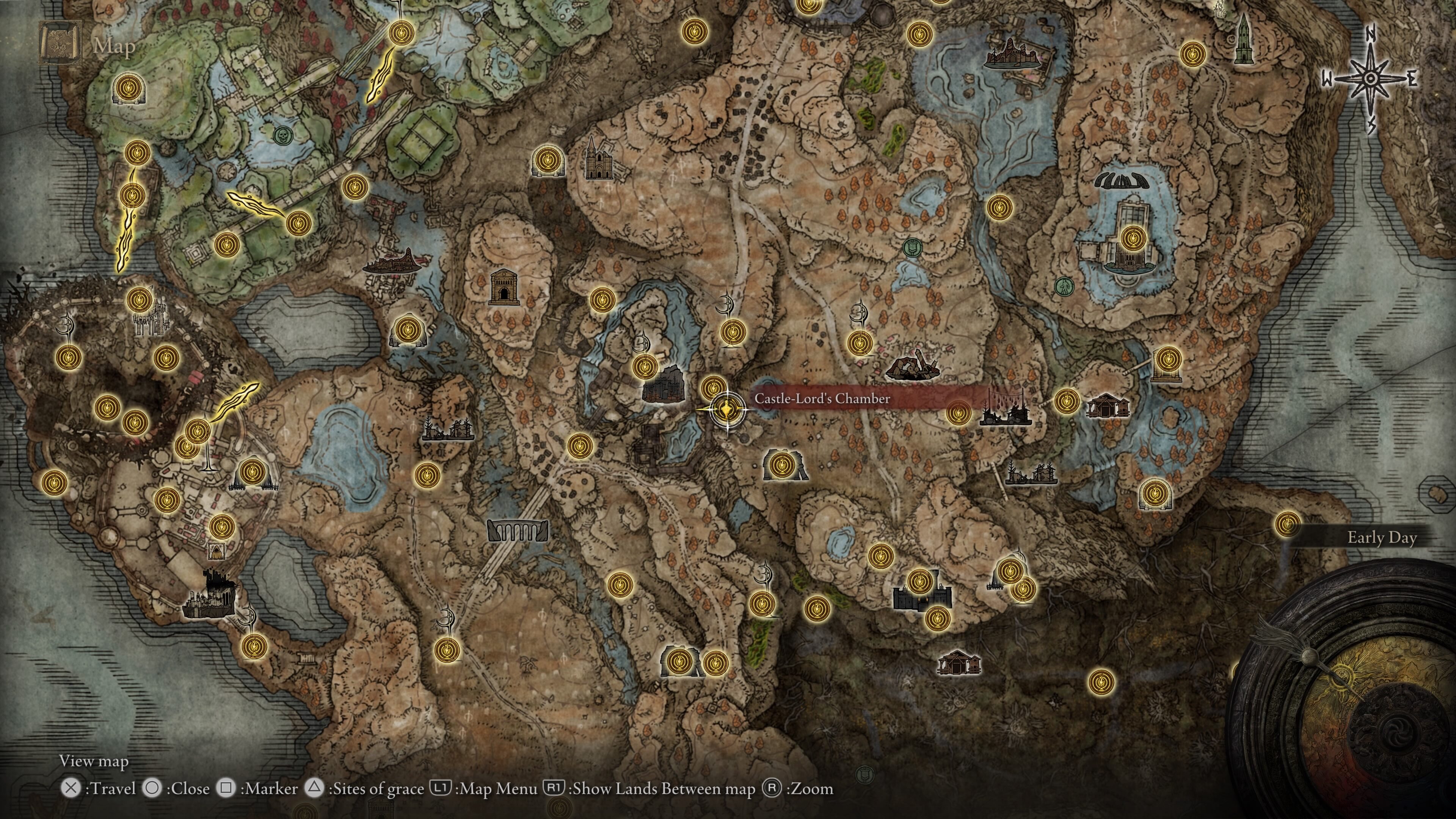 elden ring rellana boss guide - the map from the game showing rellana's location