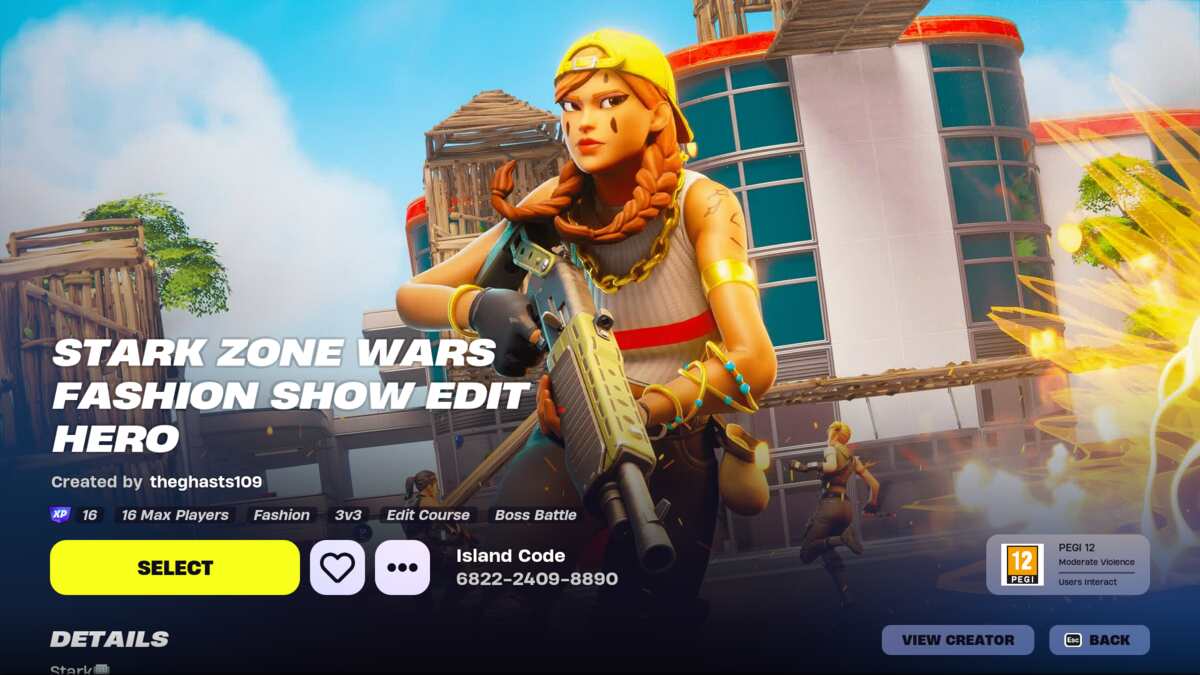 Best Creative Maps for XP in Fortnite: The main page in Fortnite Creative for Stark Zone Wars