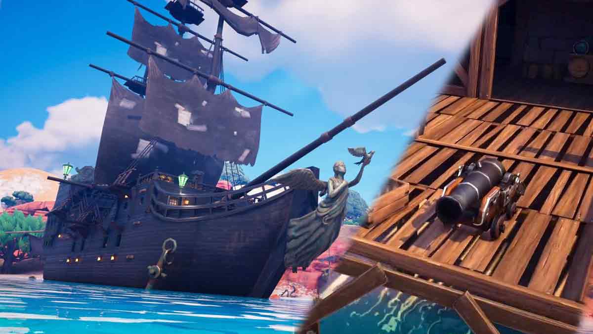 Pirate Ship and cannon in Fortnite