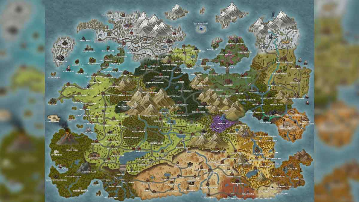 Concept de carte du monde ouvert dans Fortnite