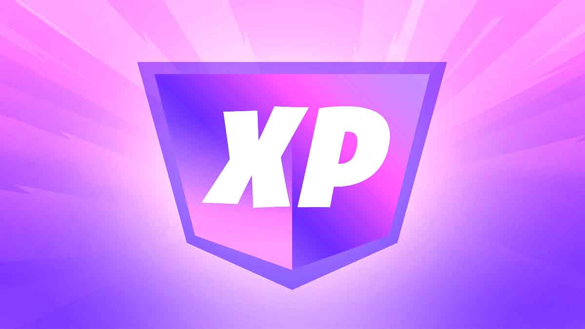 Icône Fortnite XP sur fond rose-violet