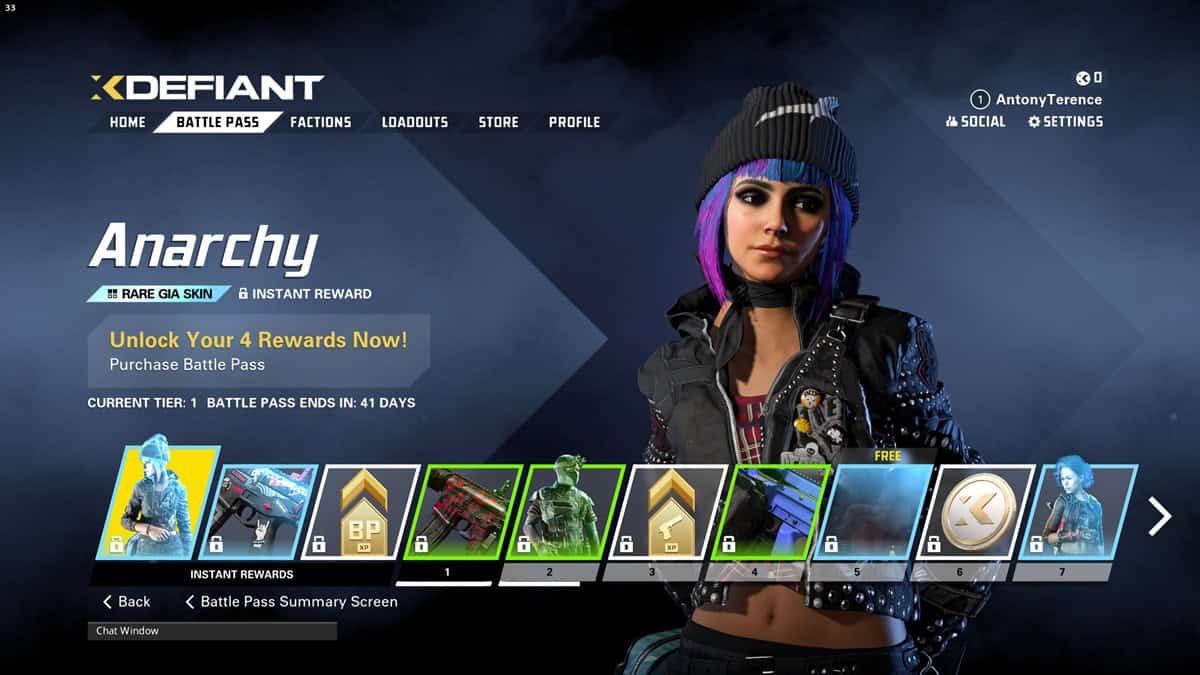 A player checks out the battle pass in the game.