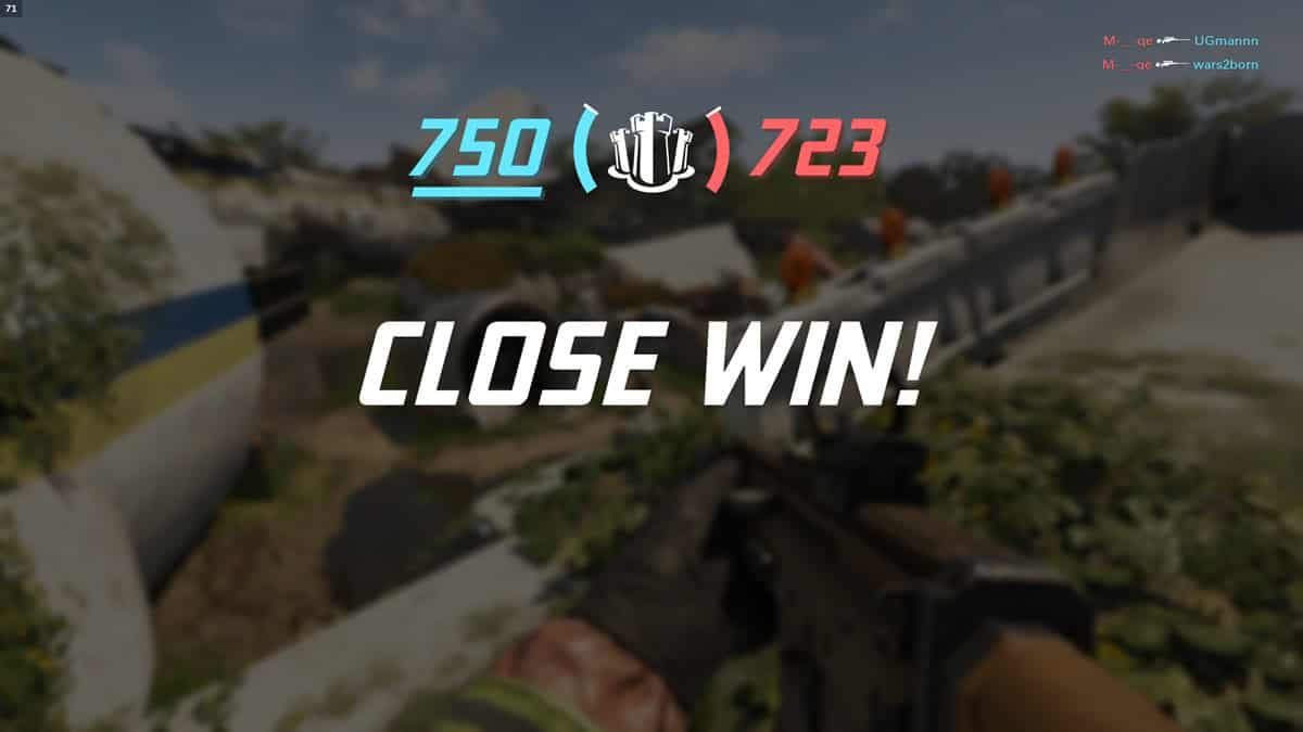 A player wins a match by a close margin, resulting in a close win.